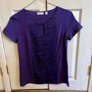 New York & Company purple short sleeve blouse size XS NWT